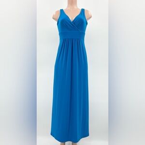 Lauren Ralph Lauren Sleeveless Blue Stretch Knit Maxi Dress Size 8